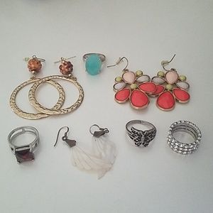 Jewelry earrings and rings